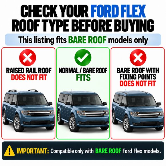 For Ford Flex (D471) 2009-2019 Roof Rack Cross Bars Normal Roof, Black