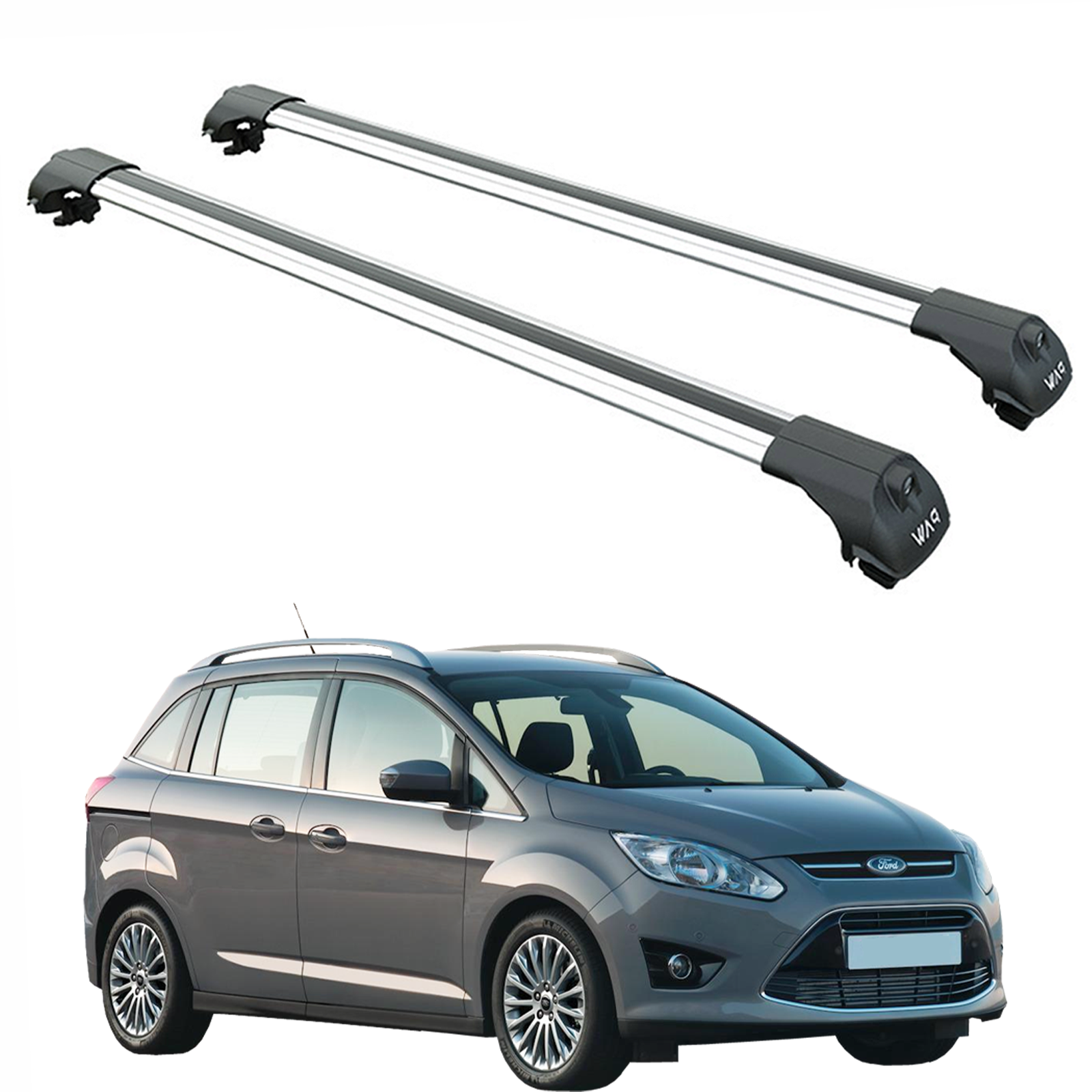 For Ford Grand C-Max (DXA) 2011-2019 Roof Rack Cross Bars Raised Rail Silver