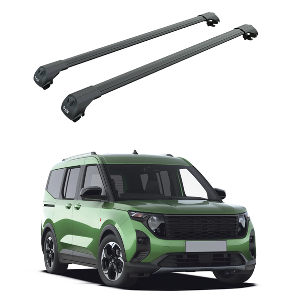 Ford Tourneo Courier (2023-2026) Roof Rack Cross Bars Raised Rail Black