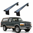 For Ford Bronco (1978-1996) Roof Rack Cross Bars T-Slot Aluminum, Rain Gutter Mount, No Drill | Black-1