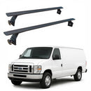 Für GMC Savana 2000–2021 Dachträgersystem, Aluminium-Querstange, Metallhalterung, abschließbar, mit Regenrinnen, schwarz-1