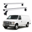 Ford E 150 250 350 Van Roof Rack Cross Bars – 2Qty T-Slot Aluminum Bars (Silver), Rain Gutter Mount, No Drilling, 4 Load Stops, for Work & Recreation-1