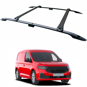 For Ford Transit Connect LWB (2024-2025) Roof Side Rails & Roof Rack Cross Bar Set – Black