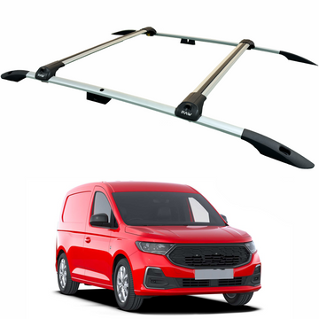 For Ford Transit Connect LWB (2024-2025) Roof Side Rails & Roof Rack Cross Bar Set – Silver