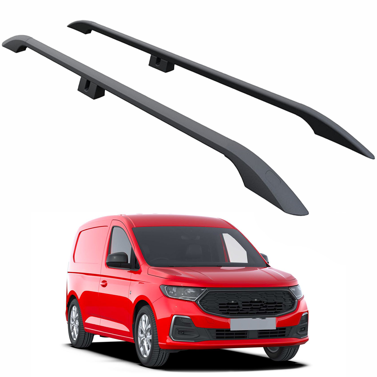 For Ford Transit Connect LWB 2024-2026 Roof Side Rails – Plus Model, Aluminum Black