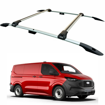 For Ford Transit Custom LWB (2023-2025) Roof Rails & Roof Rack Cross Bars – Full Set, Silver