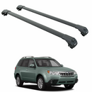 For Subaru Forester S12 SH 2008-2013 Roof Rack Cross Bars Raised Rail Alu Black-1