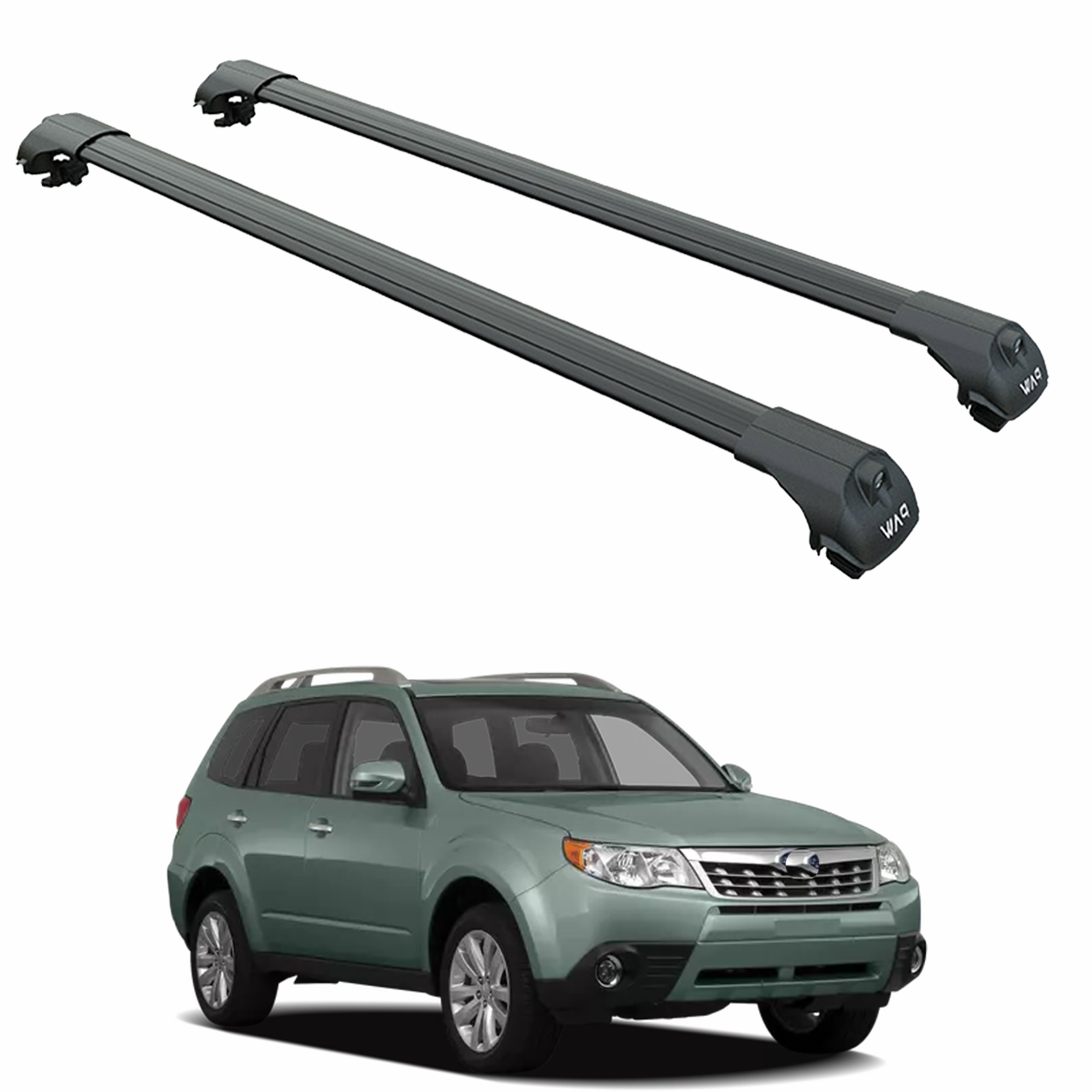 For Subaru Forester S12 SH 2008-2013 Roof Rack Cross Bars Raised Rail Alu Black