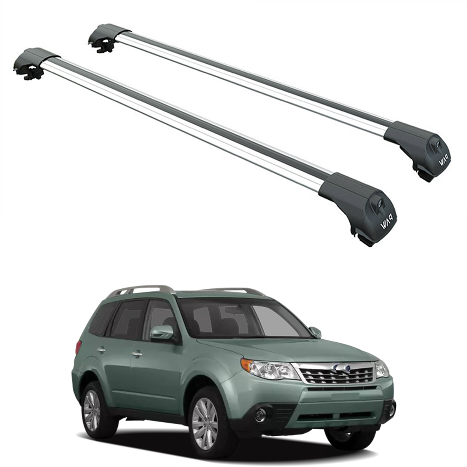 For Subaru Forester S12 SH 2008-2013 Roof Rack Cross Bars Raised Rail Alu Silver