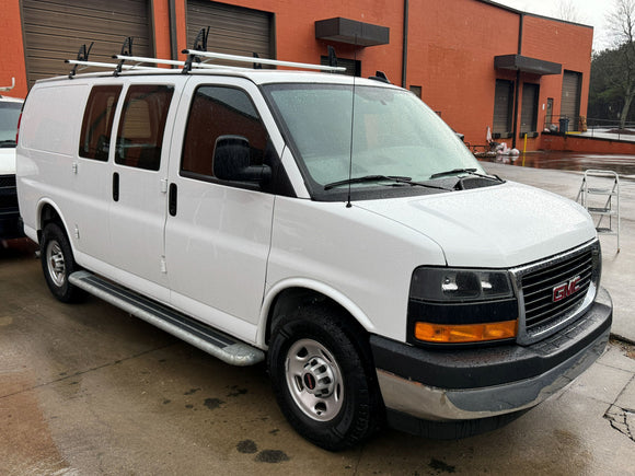 For GMC Savana (2000-Up) Roof Rack Cross Bars Rain Gutters, Silver