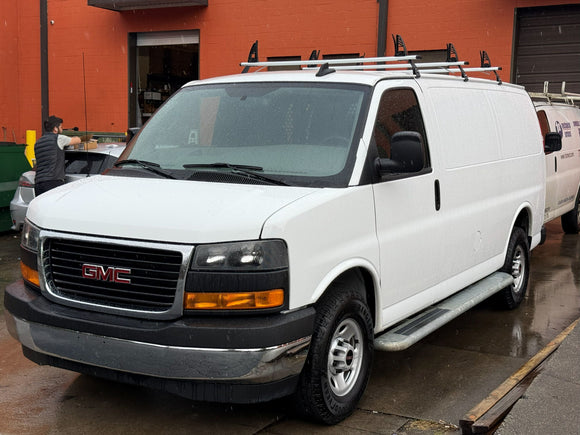 For GMC Savana (2000-Up) Roof Rack Cross Bars Rain Gutters, Silver