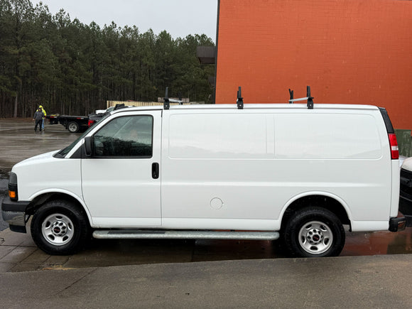 For GMC Savana (2000-Up) Roof Rack Cross Bars Rain Gutters, Silver