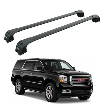For GMC Yukon 4th Gen (K2UG) 2015-2020 Roof Rack Cross Bars Flush Rail, Black