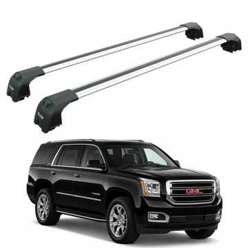 For GMC Yukon 4th Gen (K2UG) 2015-2020 Roof Rack Cross Bars Flush Rail, Silver