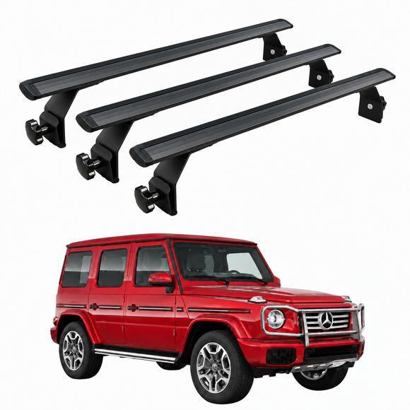 Mercedes G-Class W463 roof rack cross bars for rain gutters