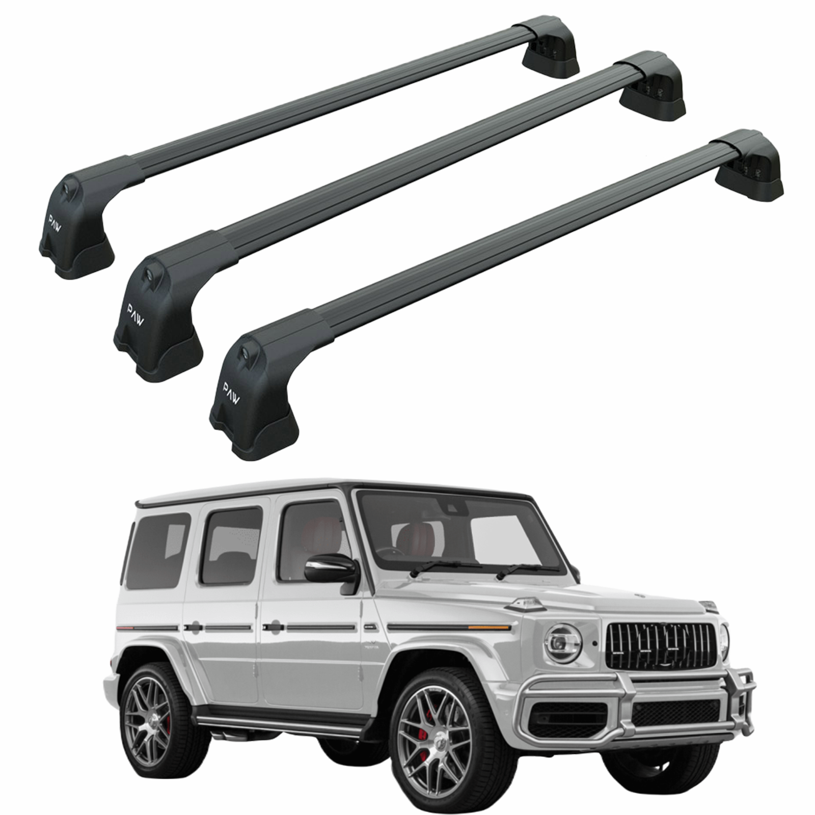 For Mercedes G W464 2018-2025 Roof Rack Cross Bars Fix Point Alu Black