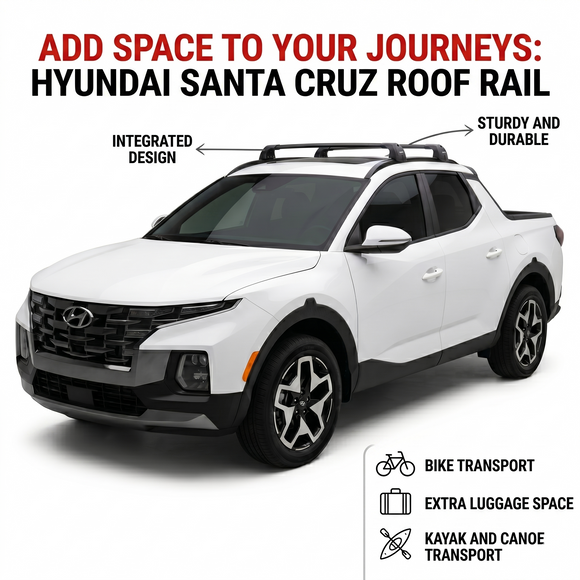 Für Hyundai Santa Cruz 2022-Up Dachträgersystem, Aluminium-Querstange, Metallhalterung, abschließbar, Silber