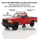 For Ford F-150 8th and 9th Gen (1987-1996) Cross Bars Roof Rack Rain Gutter Black-6