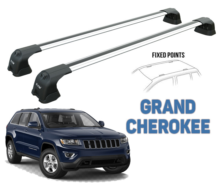 Für Jeep Grand Cherokee WK2 2011–2020 Dachträgersystem, Aluminium-Querstange, Metallhalterung, abschließbar, Silber - 0