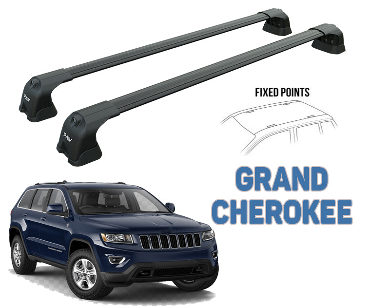 Für Jeep Grand Cherokee WK2 2011–2020 Dachträgersystem, Aluminium-Querstange, Metallhalterung, abschließbar, schwarz-2