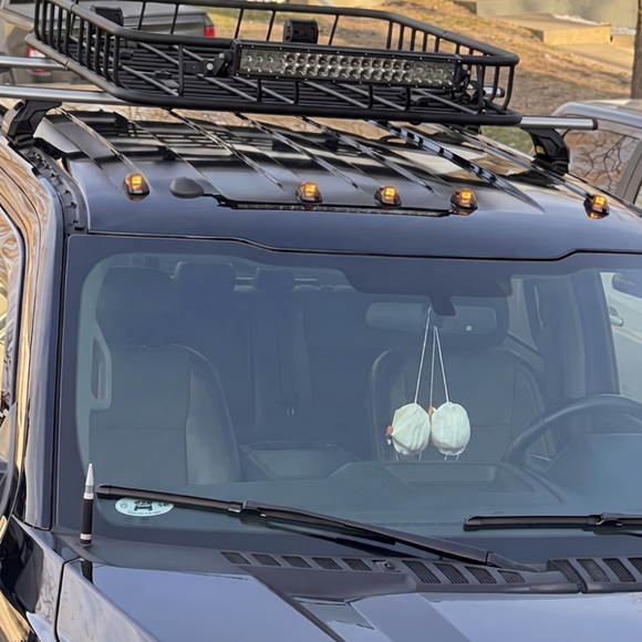 For Ford F250 (2017-Up) Roof Rack Cross Bars Fits Naked Roof w/Hidden Fixing Points Silver