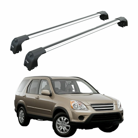 For Honda CR-V MK2 2002-2006 Roof Rack Cross Bars Metal Bracket Fix Point Alu Silver