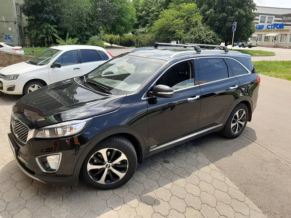 For Kia Sorento 2015-2020 Roof Rack Cross Bars Flush Rail Alu Black