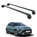 For Hyundai Bayon 2021-2025 Roof Rack Cross Bars Flush Rail Alu Black-1