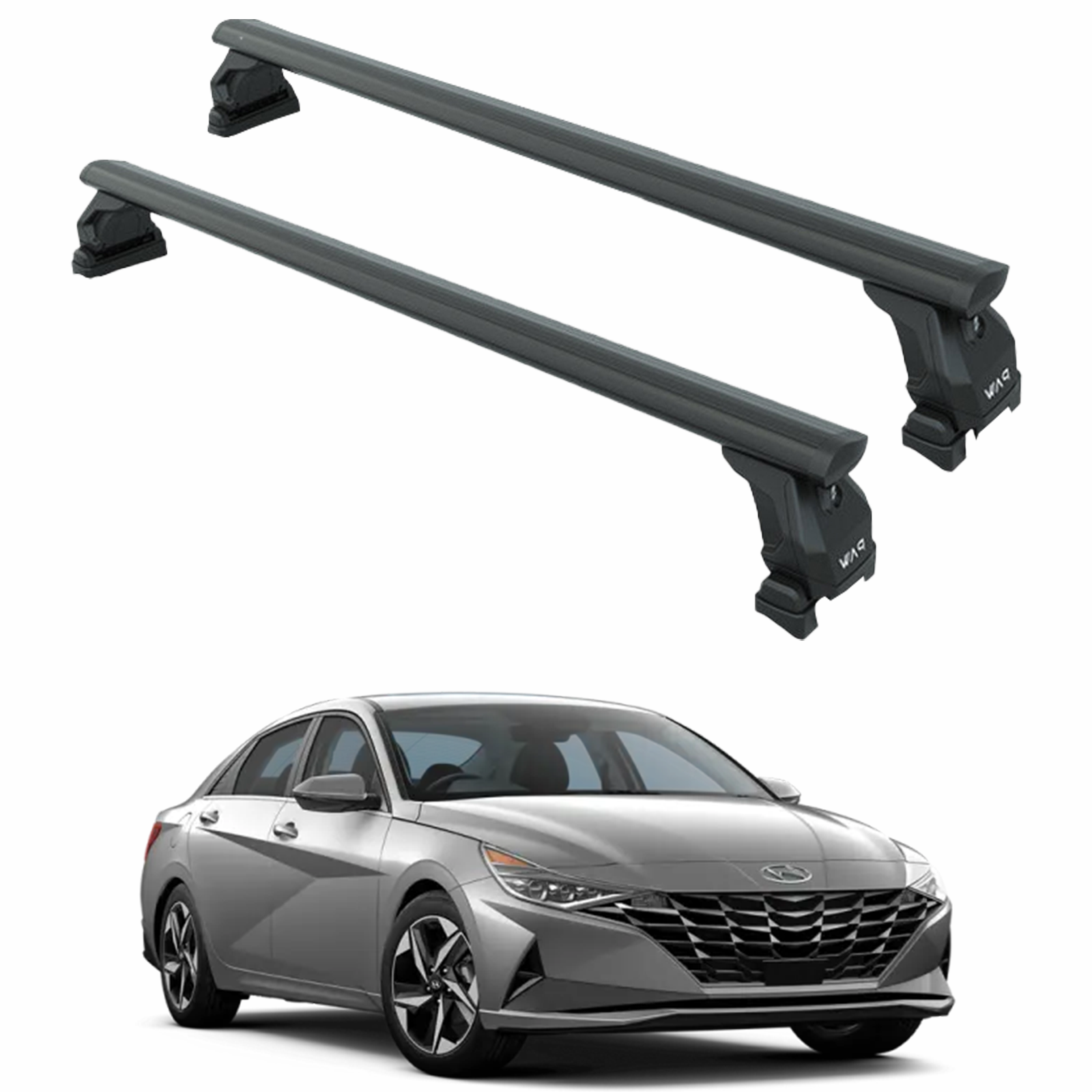 For Hyundai Elantra 2020-2025 Roof Rack Cross Bars Normal Roof Alu Black