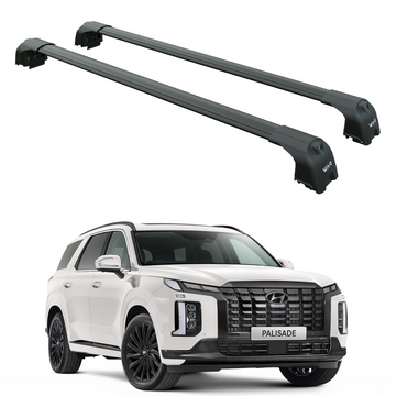 For Hyundai Palisade 2020-2025 Roof Rack Cross Bars Flush Rail Alu Black