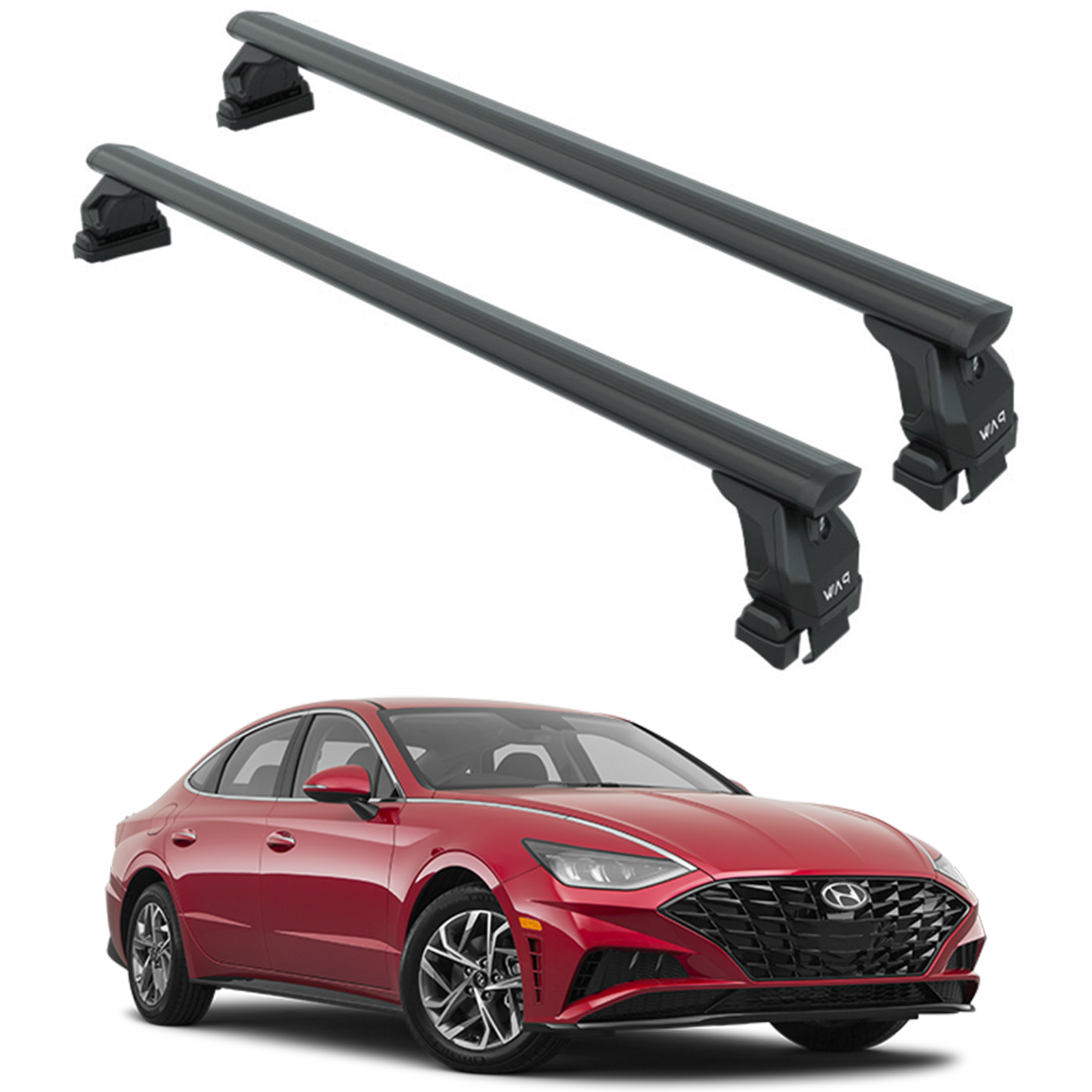 For Hyundai Sonata 2019-2025 Roof Rack Cross Bars Normal Roof Alu Black