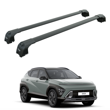 For Hyundai Kona EVA 2023-2025 Roof Rack Cross Bars Flush Rail Black