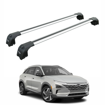 For Hyundai Kona 2017-2025 Roof Rack Cross Bars Flush Rail Silver