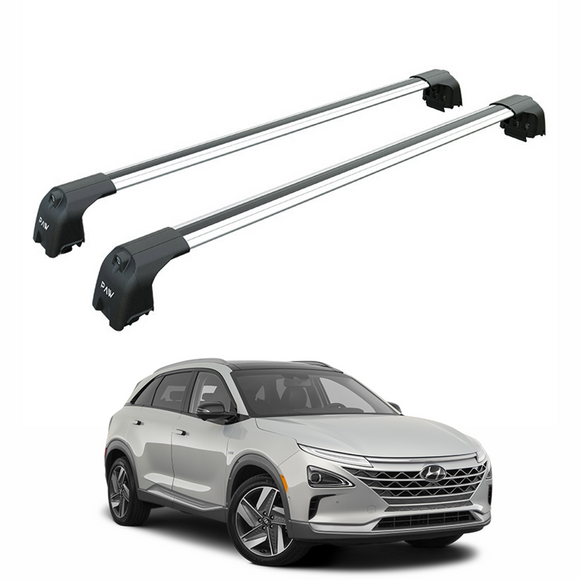 For Hyundai Kona 2017-2025 Roof Rack Cross Bars Flush Rail Silver