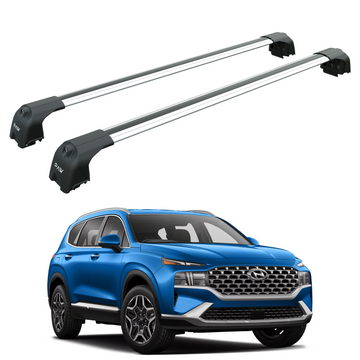 For Hyundai Santa Fe 2018-2023 Roof Rack Cross Bars Flush Rail Silver