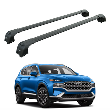 For Hyundai Santa Fe 2018-2023 Roof Rack Cross Bars Flush Rail Black