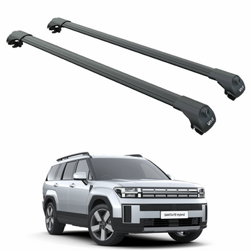 For Hyundai Santa Fe 2024-2025 Roof Rack Cross Bars Raised Rail Black