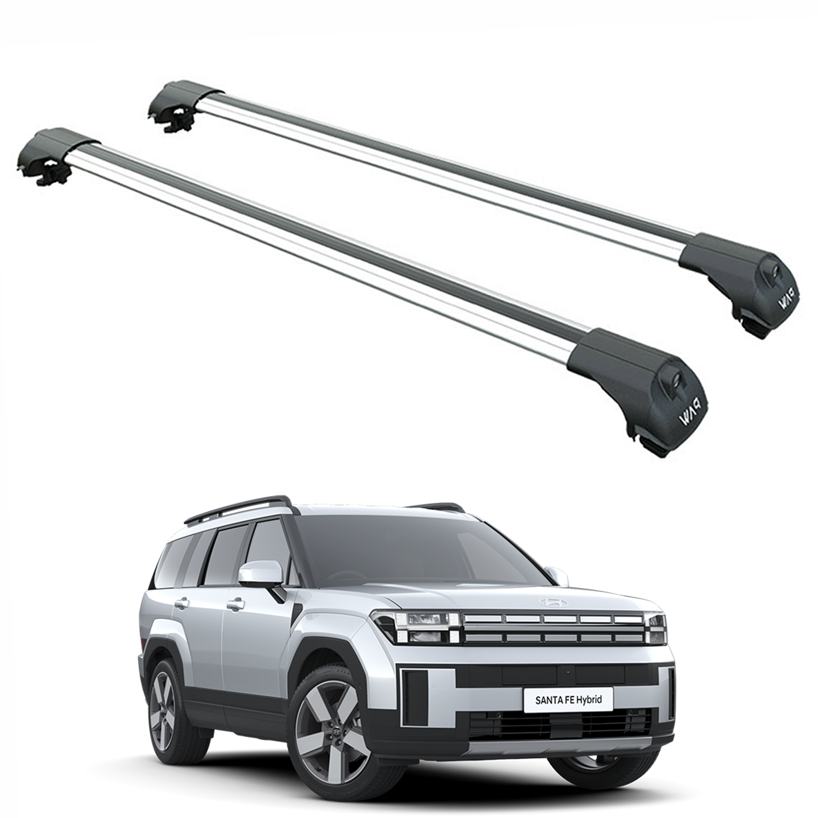 For Hyundai Santa Fe 2024-2025 Roof Rack Cross Bars Raised Rail Silver