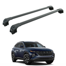 Für Hyundai Tucson 2021-Up Dachträgersystem, Aluminium-Querstange, Metallhalterung, abschließbar, Schwarz-1