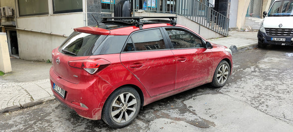 For Hyundai i20 2020-2025 Roof Rack Cross Bars Normal Roof Alu Black