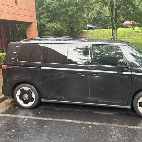 For Volkswagen ID. Buzz SWB L1 Roof Side Rails and Roof Rack Cross Bars Silver
