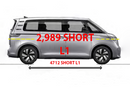 For Volkswagen ID. Buzz SWB L1 Roof Side Rails and Roof Rack Cross Bars Black-2