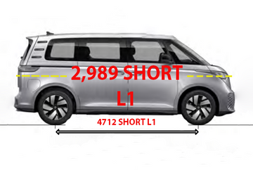 For Volkswagen ID. Buzz SWB L1 Roof Side Rails and Roof Rack Cross Bars Black - 0