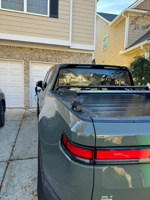 For Rivian R1T 2022-2025 Bed Rack Cross Bars Metal Bracket Alu Black