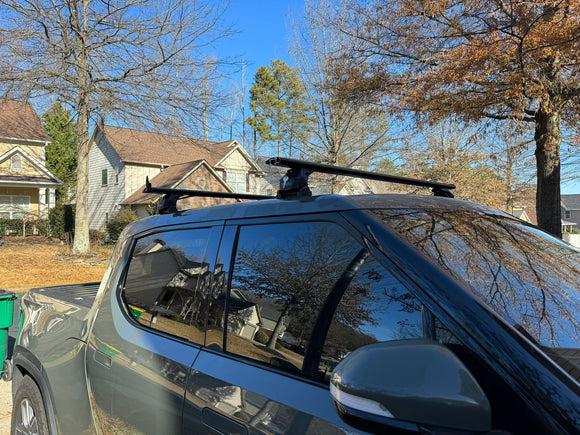 For Rivian R1T 2022-2025 Roof Rack Cross Bars Fix Point Pro 6 Alu Black