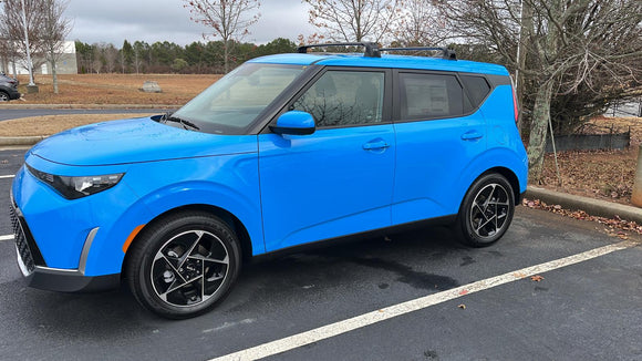 Für Kia Soul 2020-Up Dachträgersystem, Aluminium-Querstange, Metallhalterung, abschließbar, Silber 