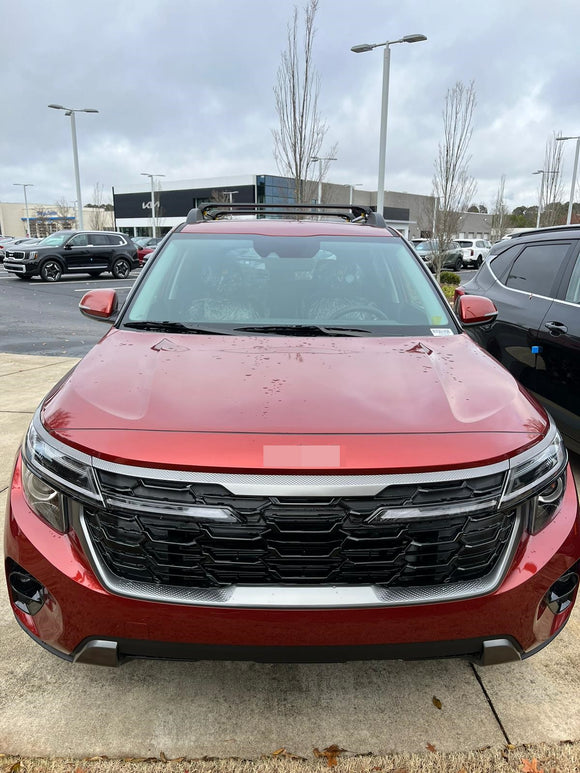 Für Kia Seltos Nightfall Edition 2021-Up Dachträgersystem, Aluminium-Querstange, Metallhalterung, abschließbar, Silber