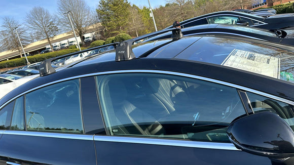 For Mercedes Benz EQE Sedan 2022-2025 Roof Rack Cross Bars Fix Point Alu Black