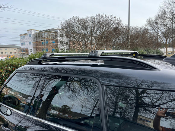 Für Mini Countryman F60 2017-Up Dachträgersystem Träger Querstangen Aluminium abschließbar Hochwertige Metallhalterung Silber