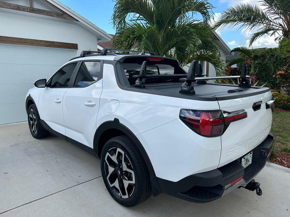 For Hyundai Santa Cruz 2017-2025 Bed Rack, Roof Rack and 8-Piece Load Stop Alu Silver